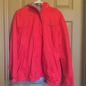 Columbia red rain jacket